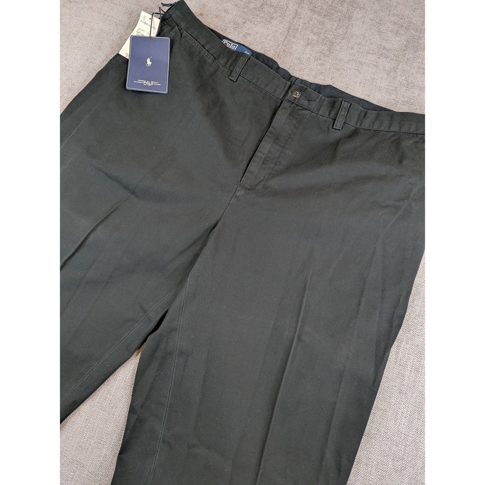 NWT Polo Ralph Lauren Pants Mens 44Tx32 Black Classic Straight Trousers Chino